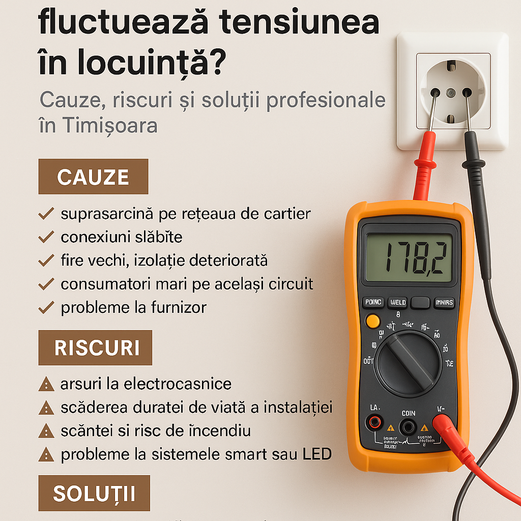De ce fluctuează tensiunea în locuință? Cauze, riscuri și soluții profesionale în Timișoara
